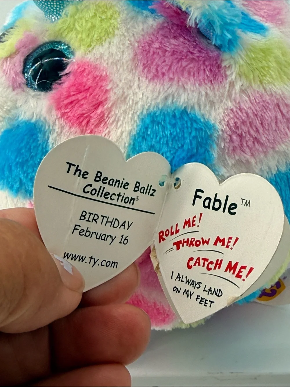 Able Beanie Ballz Plush Unicorn - Pink Blue Green
